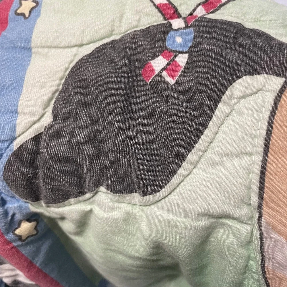 Vintage Daisy Kingdom Baby Quilt Crib Home on the Range Dots Cowboy Bunny 90s